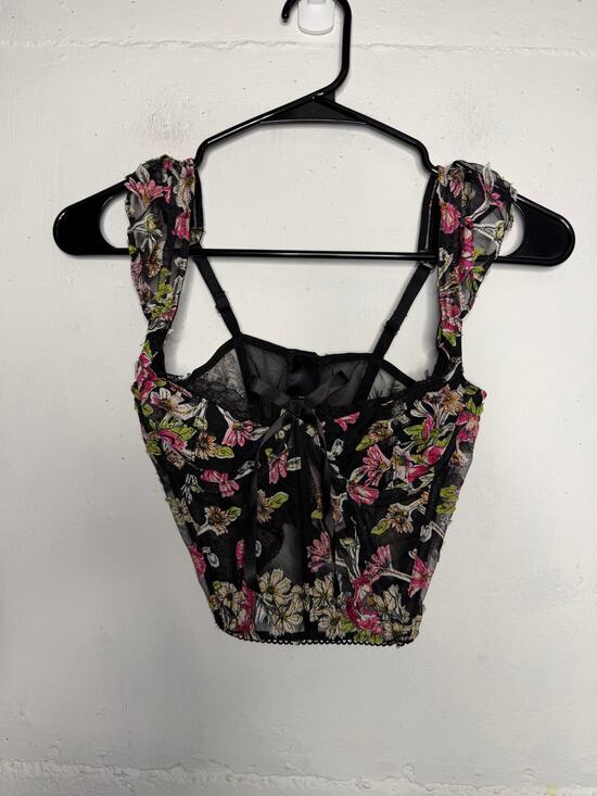 Victoria's Secret Other - NEW VICTORIA'S SECRET DREAM ANGELS BLACK FLORAL BRA TOP BUSTIER CORSET SZ 32B